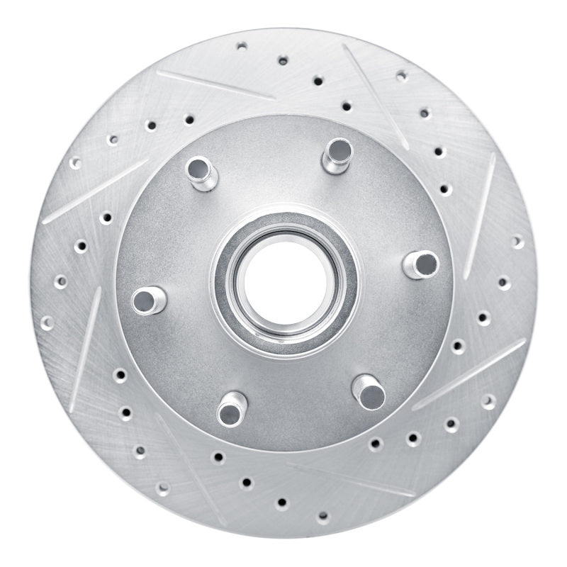 R1 Concepts R1 94-02 Chevrolet Express 2500 Front Right Drilled & Slotted Silver Brake Rotor
