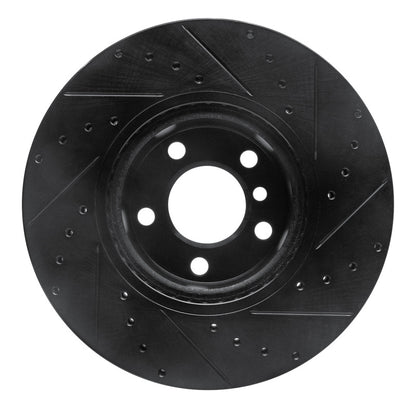 R1 Concepts R1 11-18 BMW X4 Front Left Drilled & Slotted Black Brake Rotor