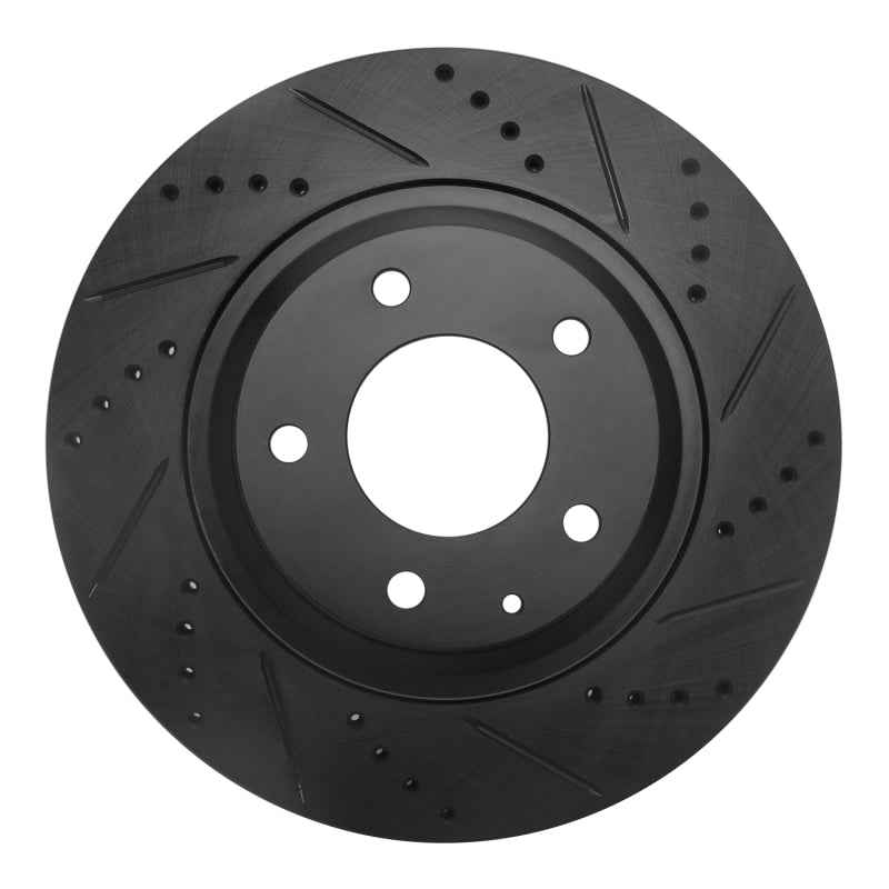 R1 Concepts R1 04-11 Mazda RX-8 Rear Right Drilled & Slotted Black Brake Rotor