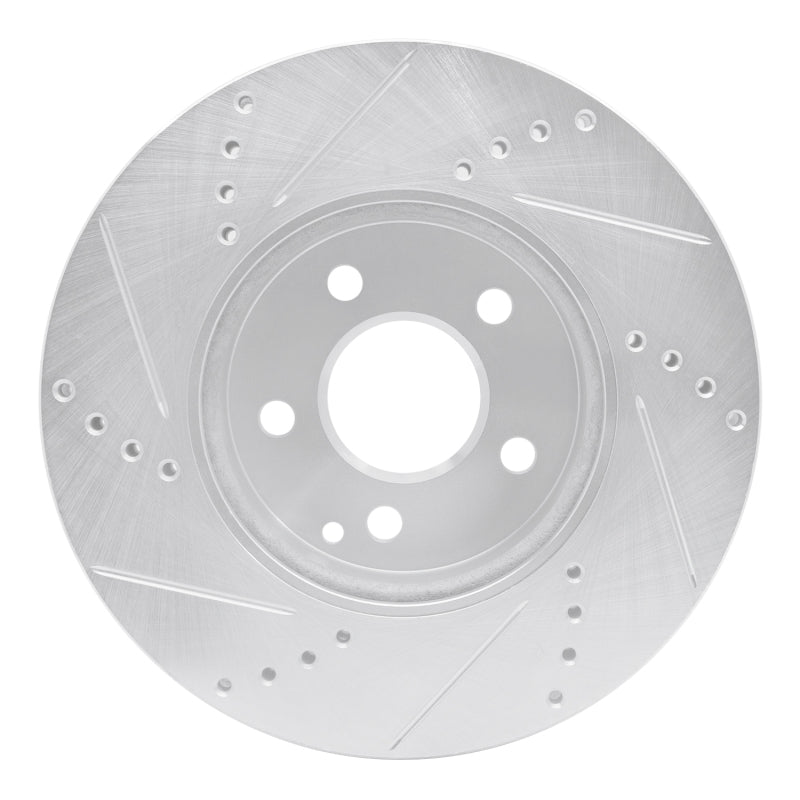 R1 Concepts R1 03-09 Mercedes-Benz E350 Front Right Drilled & Slotted Silver Brake Rotor