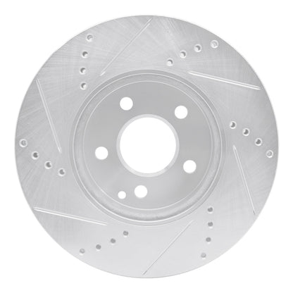 R1 Concepts R1 03-09 Mercedes-Benz E350 Front Right Drilled & Slotted Silver Brake Rotor