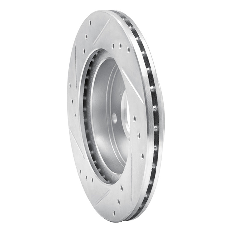 R1 Concepts R1 89-94 Suzuki SWIFT Front Right Drilled & Slotted Silver Brake Rotor