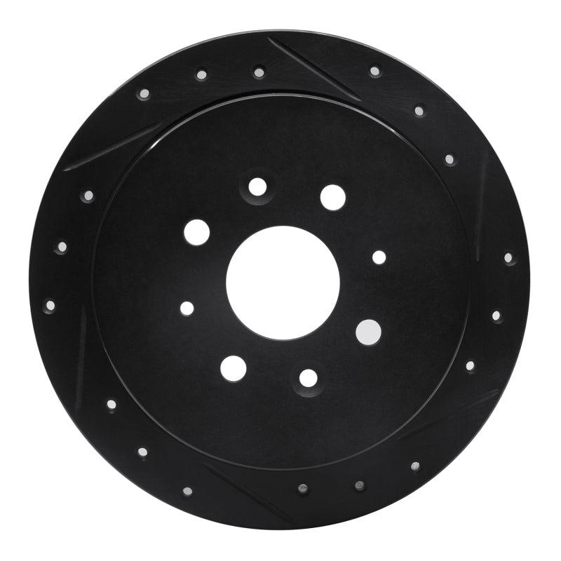 R1 Concepts R1 95-97 Kia Sephia Rear Right Drilled & Slotted Black Brake Rotor