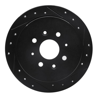 R1 Concepts R1 95-97 Kia Sephia Rear Right Drilled & Slotted Black Brake Rotor