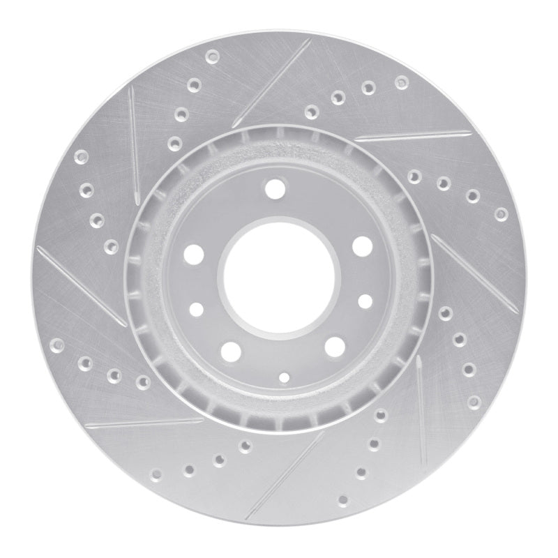 R1 Concepts R1 04-08 Mazda RX-8 Front Right Drilled & Slotted Silver Brake Rotor