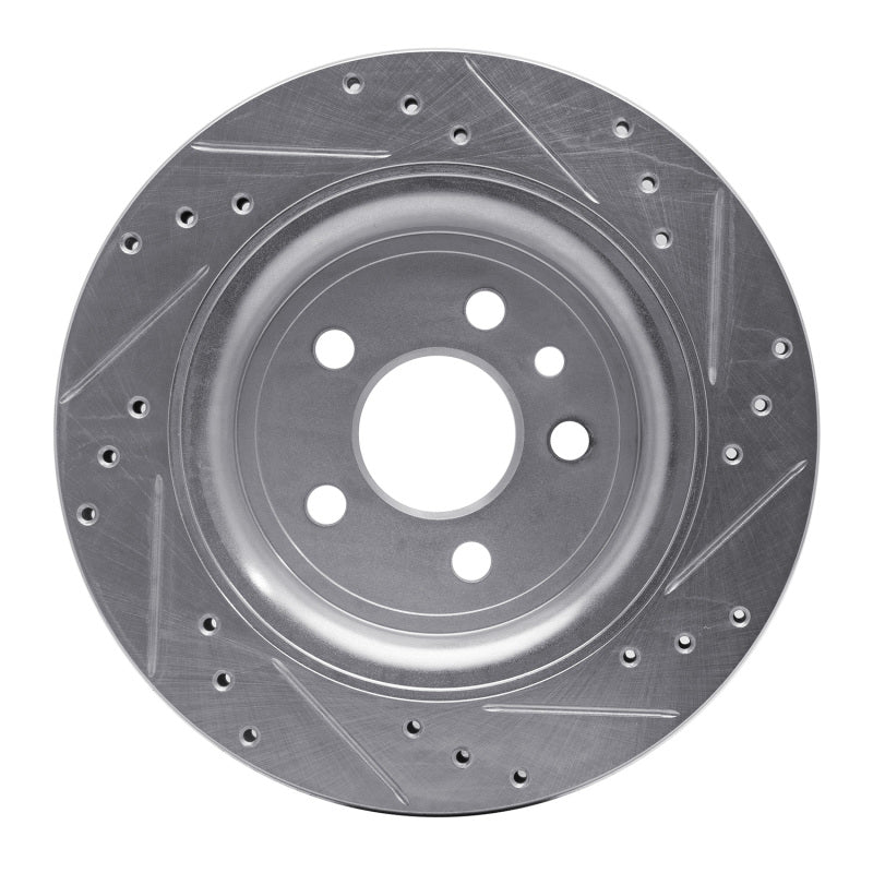 R1 Concepts R1 07-18 Volvo V60 Rear Left Drilled & Slotted Silver Brake Rotor