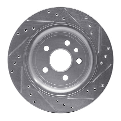 R1 Concepts R1 07-18 Volvo V60 Rear Left Drilled & Slotted Silver Brake Rotor