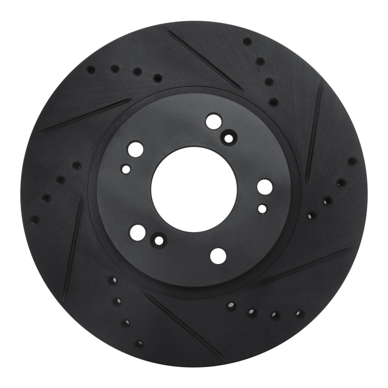 R1 Concepts R1 04-11 Mitsubishi Endeavor Front Right Drilled & Slotted Black Brake Rotor
