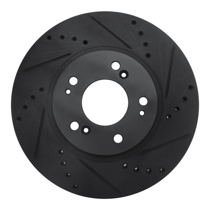 R1 Concepts R1 04-11 Mitsubishi Endeavor Front Right Drilled & Slotted Black Brake Rotor