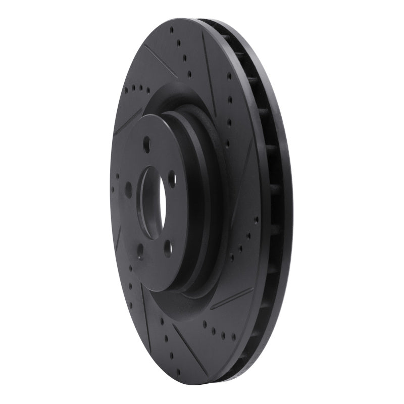 R1 Concepts R1 05-23 Chrysler 300 Front Right Drilled & Slotted Black Brake Rotor