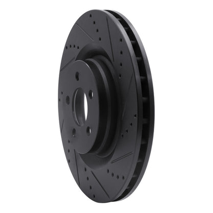 R1 Concepts R1 05-23 Chrysler 300 Front Right Drilled & Slotted Black Brake Rotor