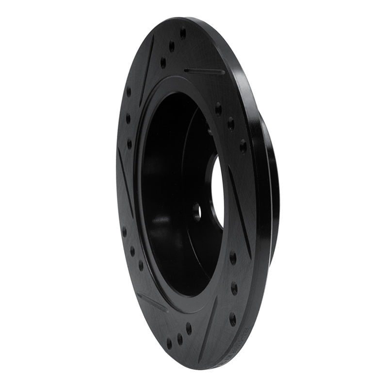 R1 Concepts R1 91-98 Saturn SL Rear Right Drilled & Slotted Black Brake Rotor