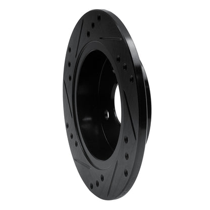 R1 Concepts R1 91-98 Saturn SL Rear Right Drilled & Slotted Black Brake Rotor