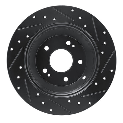 R1 Concepts R1 15-20 Kia Sorento Rear Left Drilled & Slotted Black Brake Rotor