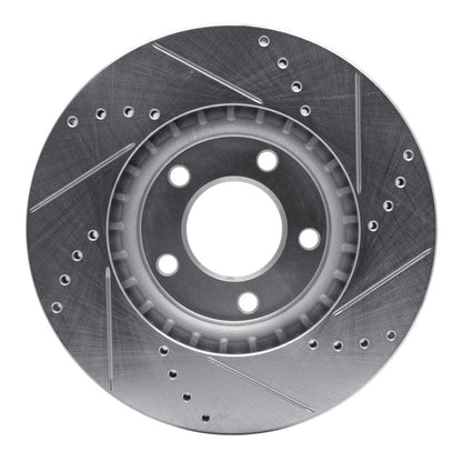 R1 Concepts R1 07-08 Ford Edge Front Left Drilled & Slotted Silver Brake Rotor