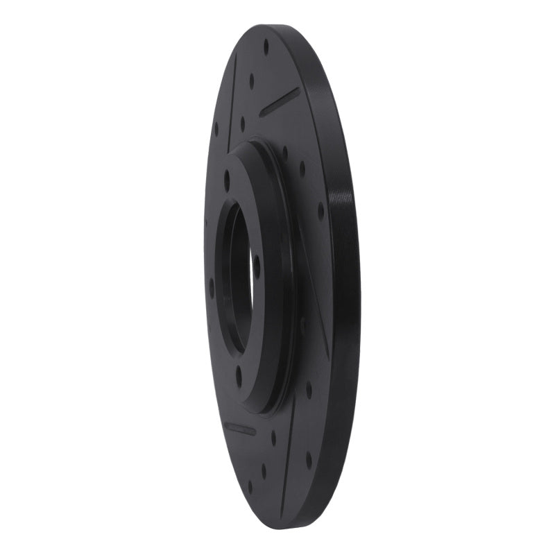 R1 Concepts R1 79-81 Toyota Celica Front Left Drilled & Slotted Black Brake Rotor