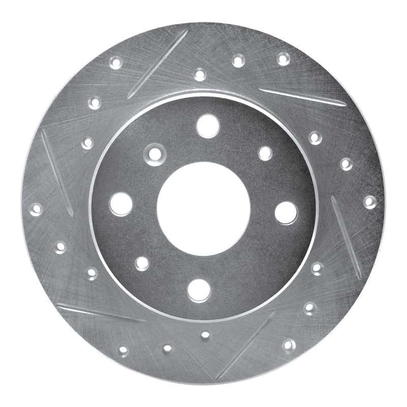 R1 Concepts R1 88-92 Daihatsu CHARADE Front Left Drilled & Slotted Silver Brake Rotor