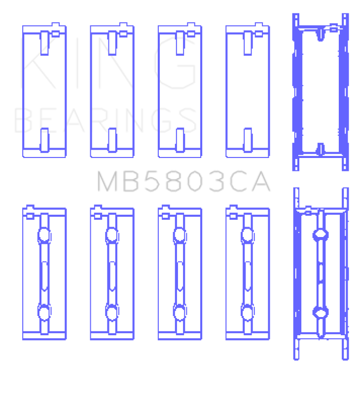 King Engine Bearings BMW S65B40A (Size +0.25mm) Crankshaft Main Bearing ( Set of 5 )