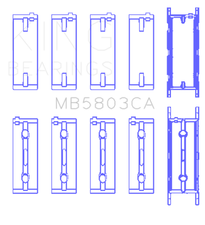 King Engine Bearings BMW S65B40A (Size +0.25mm) Crankshaft Main Bearing ( Set of 5 )