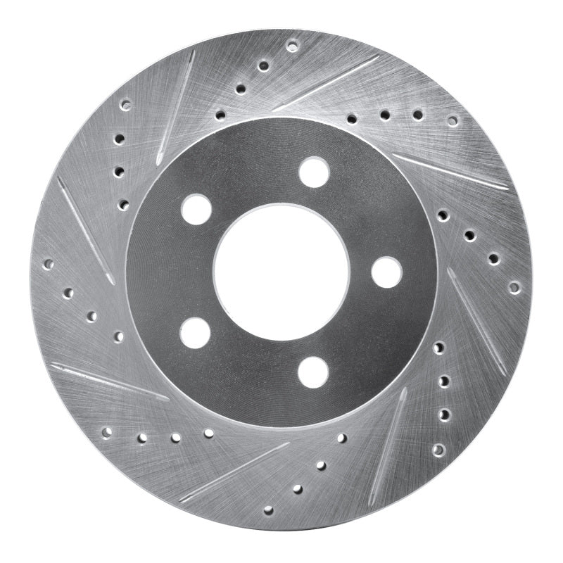 R1 Concepts R1 02-07 Jeep Liberty Front Left Drilled & Slotted Silver Brake Rotor