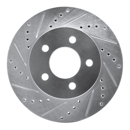 R1 Concepts R1 02-07 Jeep Liberty Front Left Drilled & Slotted Silver Brake Rotor