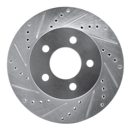 R1 Concepts R1 02-07 Jeep Liberty Front Left Drilled & Slotted Silver Brake Rotor