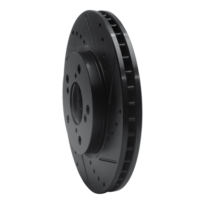 R1 Concepts R1 05-10 Honda Odyssey Front Right Drilled & Slotted Black Brake Rotor