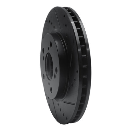 R1 Concepts R1 05-10 Honda Odyssey Front Right Drilled & Slotted Black Brake Rotor