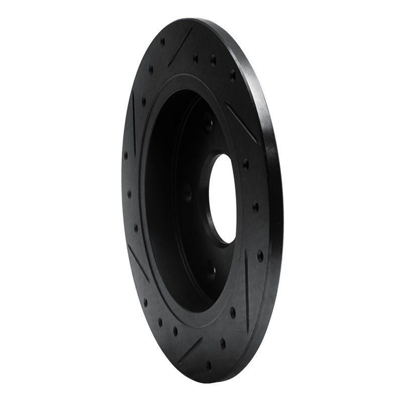 R1 Concepts R1 88-89 Merkur SCORPIO Rear Right Drilled & Slotted Black Brake Rotor