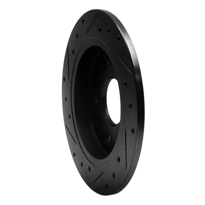 R1 Concepts R1 88-89 Merkur SCORPIO Rear Right Drilled & Slotted Black Brake Rotor