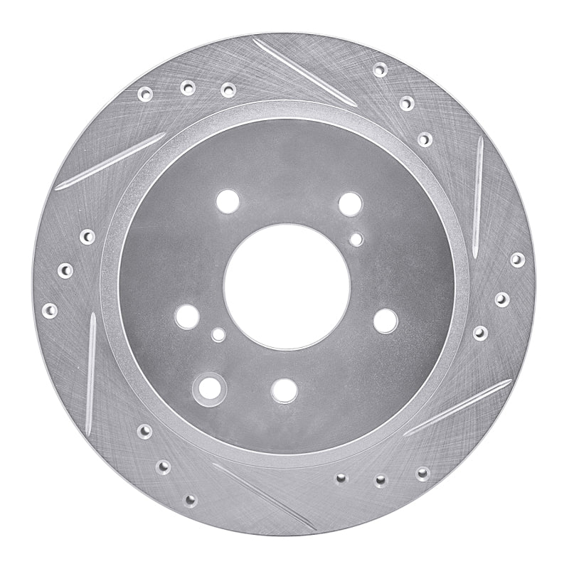 R1 Concepts R1 89-96 Nissan 300ZX Turbo Rear Right Drilled & Slotted Silver Brake Rotor