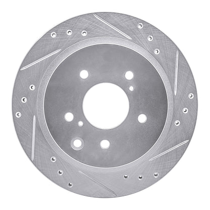 R1 Concepts R1 89-96 Nissan 300ZX Turbo Rear Right Drilled & Slotted Silver Brake Rotor
