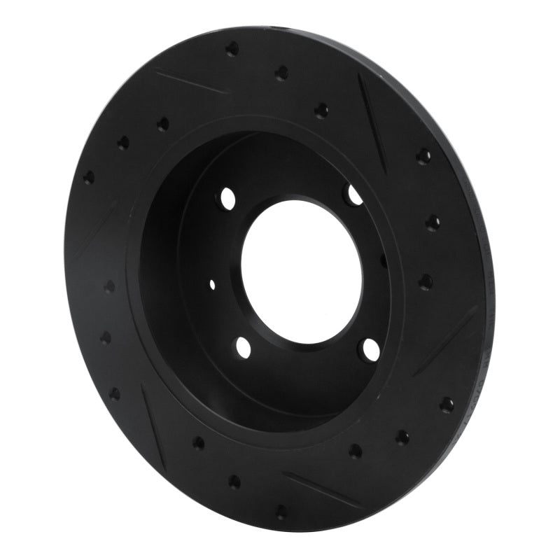 R1 Concepts R1 97-06 Hyundai Elantra Rear Left Drilled & Slotted Black Brake Rotor