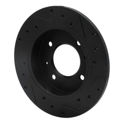 R1 Concepts R1 97-06 Hyundai Elantra Rear Left Drilled & Slotted Black Brake Rotor