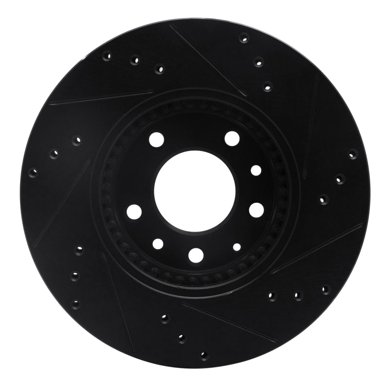 R1 Concepts R1 06-13 Ford Fusion Front Left Drilled & Slotted Black Brake Rotor