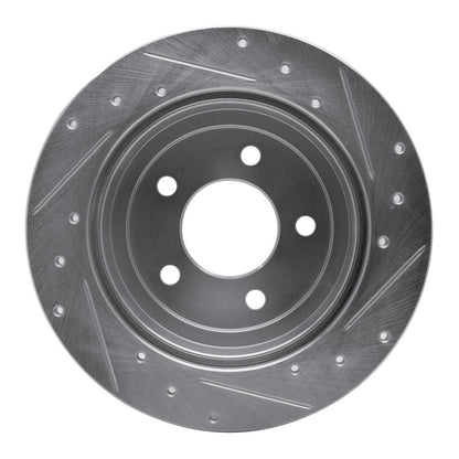 R1 Concepts R1 97-07 Chrysler Town & Country Rear Left Drilled & Slotted Silver Brake Rotor
