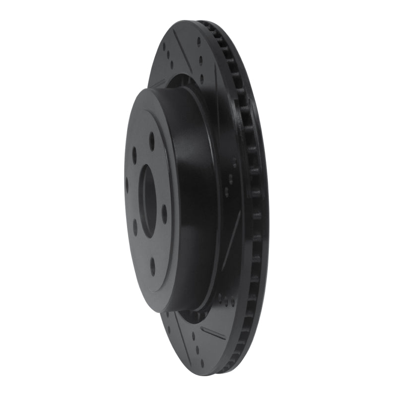 R1 Concepts R1 08-17 Chevrolet SS Rear Right Drilled & Slotted Black Brake Rotor