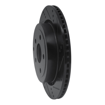R1 Concepts R1 08-17 Chevrolet SS Rear Right Drilled & Slotted Black Brake Rotor