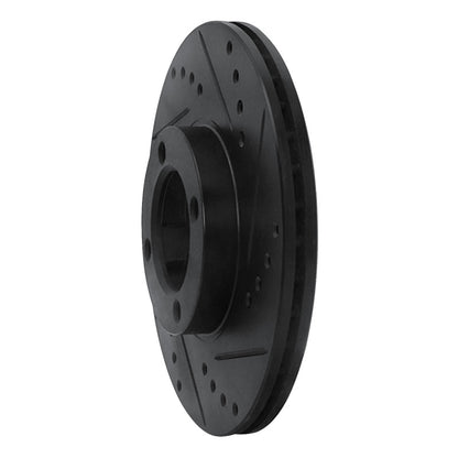 R1 Concepts R1 86-89 Toyota Van Front Right Drilled & Slotted Black Brake Rotor