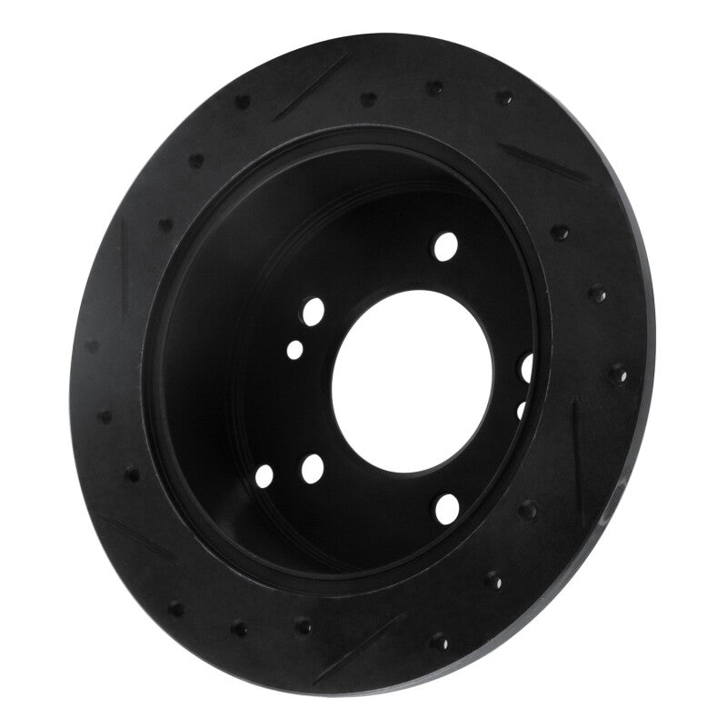 R1 Concepts R1 01-10 Hyundai Tucson Rear Right Drilled & Slotted Black Brake Rotor