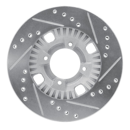 R1 Concepts R1 83-89 Isuzu Impulse Front Left Drilled & Slotted Silver Brake Rotor