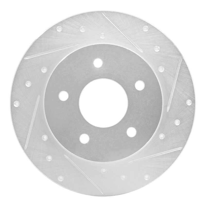 R1 Concepts R1 19-25 Nissan Kicks Rear Right Drilled & Slotted Silver Brake Rotor