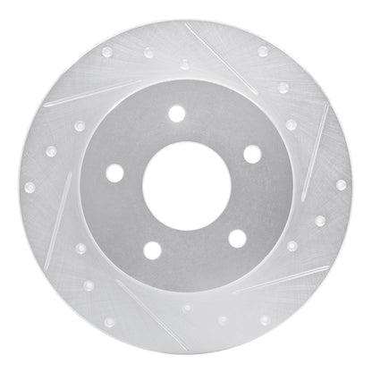 R1 Concepts R1 19-25 Nissan Kicks Rear Right Drilled & Slotted Silver Brake Rotor