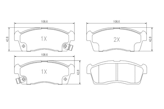 BOGAP S8210100 Brake Pad Set, Disc Brake | ML Performance Car Parts