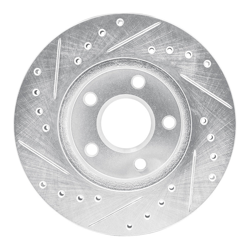 R1 Concepts R1 80-89 Buick SKYLARK Front Right Drilled & Slotted Silver Brake Rotor