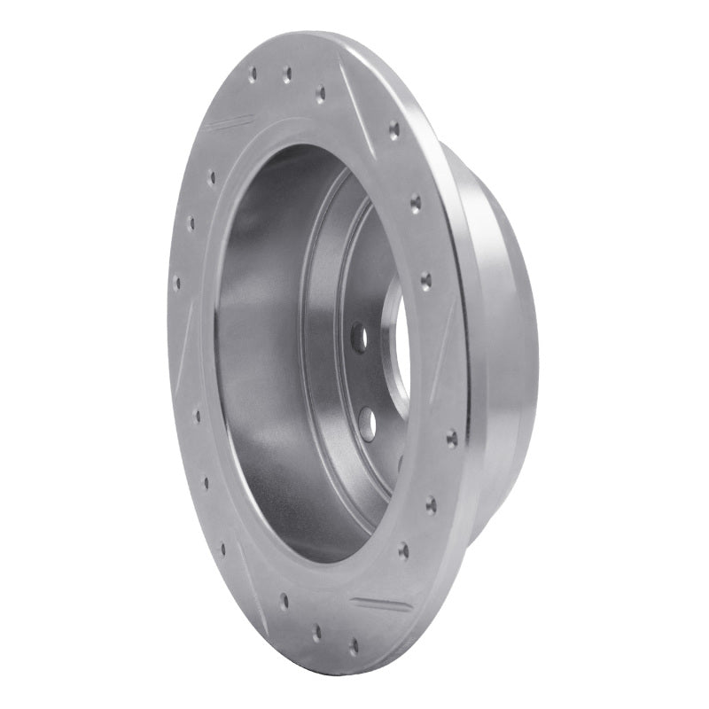 R1 Concepts R1 86-89 Jaguar XJ6 Rear Left Drilled & Slotted Silver Brake Rotor