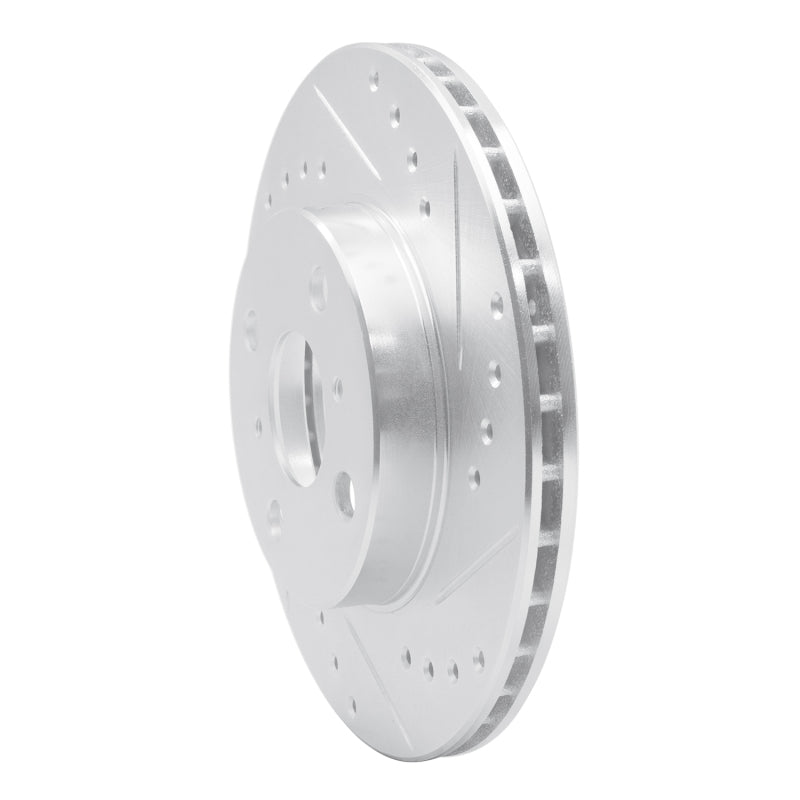 R1 Concepts R1 92-95 Toyota Paseo Front Right Drilled & Slotted Silver Brake Rotor
