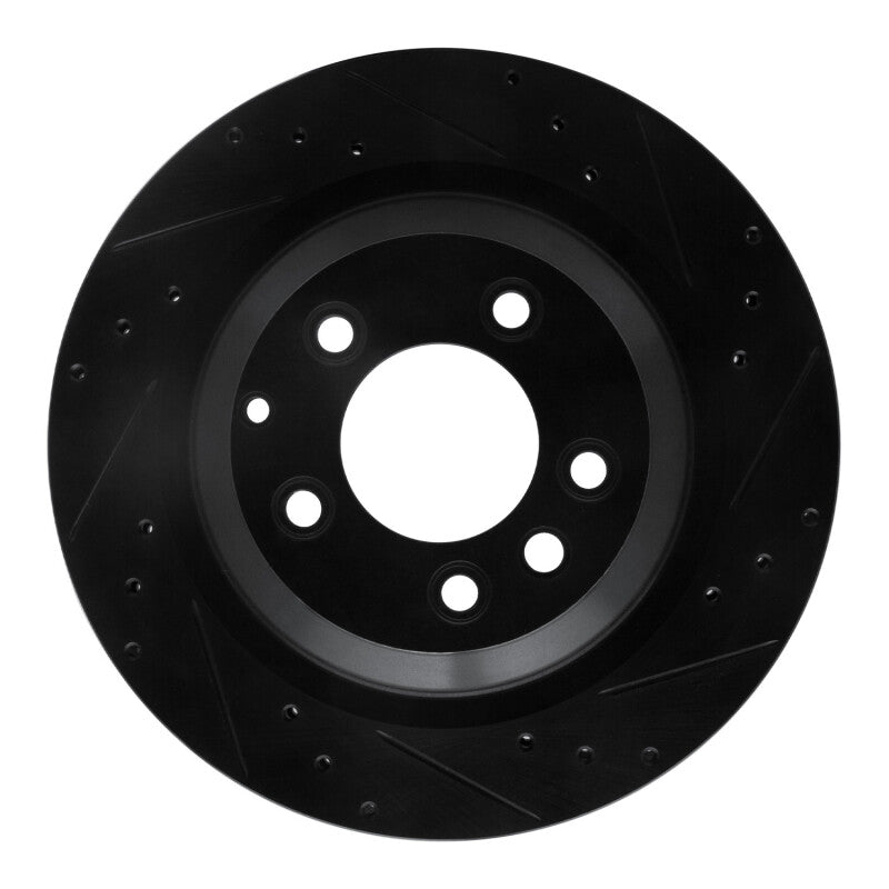 R1 Concepts R1 05-18 Porsche Cayenne Rear Right Drilled & Slotted Black Brake Rotor