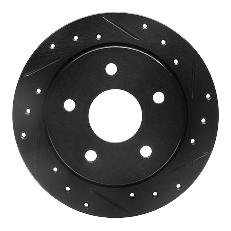 R1 Concepts R1 88-89 Merkur SCORPIO Rear Right Drilled & Slotted Black Brake Rotor