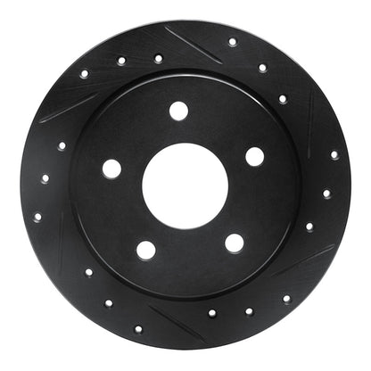 R1 Concepts R1 88-89 Merkur SCORPIO Rear Right Drilled & Slotted Black Brake Rotor